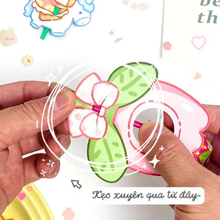 Thẻ giấy cài kẹo mút dễ thương cho tiệc, đồ trang trí hoạt hình cho bé gái - Set 60 thẻ cắm kẹo hình hoa cho các ngày lễ