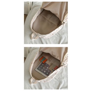 Schoolbag Nữ ins Cô Gái Nhật Bản Phong Cách Preppy Ba Lô Hoa Nhỏ Phiên Bản Hàn Quốc Bông Tai Kẹp In Hình Ba Lô Học Sinh Trung Học Nữ