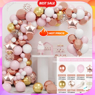 Set Combo Bong Bóng Màu Hồng Trang Trí Sinh Nhật Cho Bé Gái Xinh Xắn Tự Làm Dễ Dàng DF32