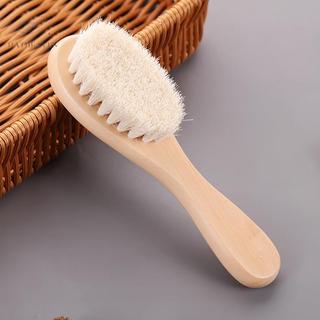 [hatheaven] Chăm sóc em bé Len nguyên chất tự nhiên cho bé Bàn chải tóc Bàn chải tóc cho bé Sơ sinh Lược chải tóc cho trẻ sơ sinh Máy mát xa đầu Nice