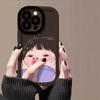 Ốp lưng IPhone 17 16 15 14 13 12 11 Pro Max XRXSMax 78 Plus Dễ thương nghịch ngợm cô gái trường hợp điện thoại