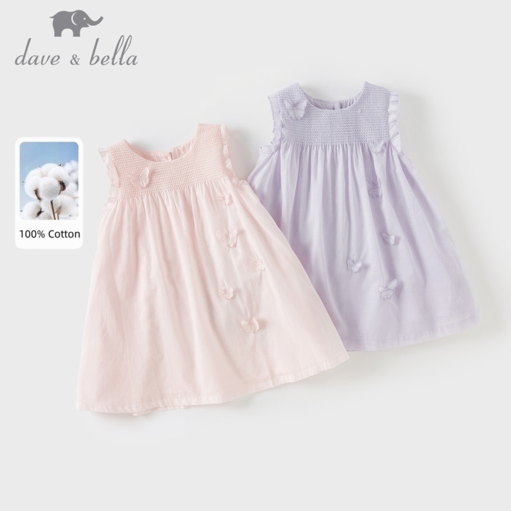 Dave Bella 9M-12Y Váy Cho Bé Gái Cotton Mùa Hè Đầm 2 Dây Thoải Mái Khi Mặc Dễ Thương DB2234181