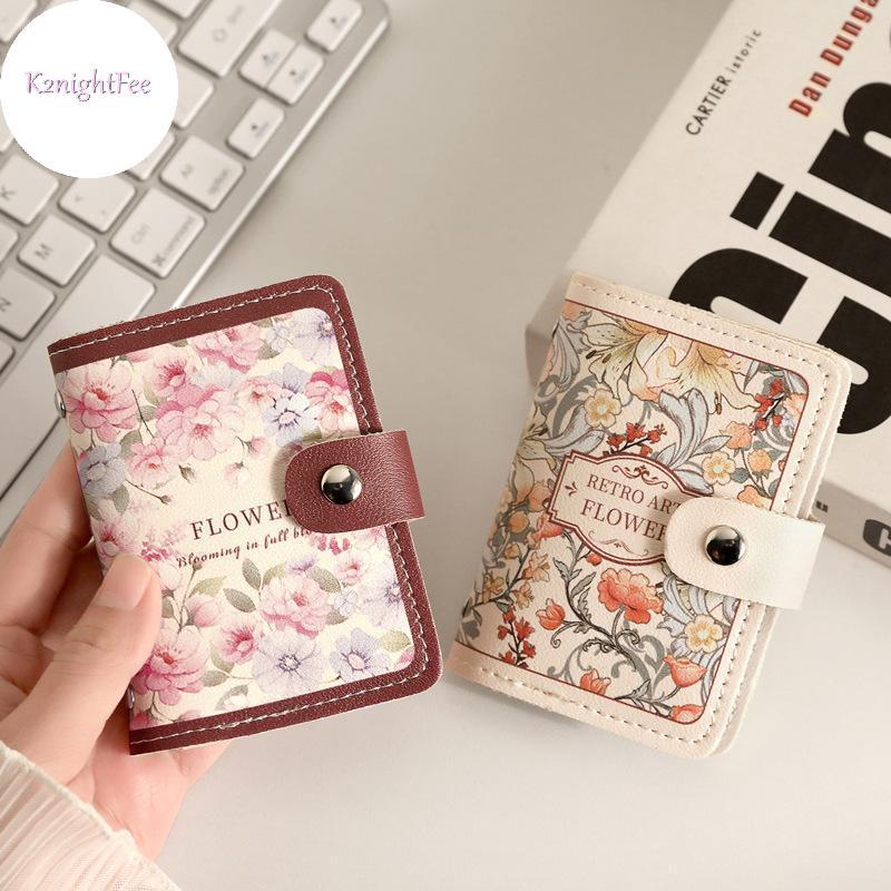 K2nightFee 20 Thẻ Nhà Thơ Ví Nữ Da PU Dung Tích Lớn Túi Đựng Tiền Nhẹ Chống Thấm Nước Kinh Doanh Hộp Đựng Thẻ Nữ VN