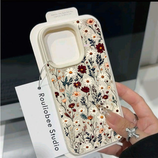 Vỏ Cho Iphone 17 Pro Max 16 15 14 13 Pro Max 15 Plus 16E 17 Vỏ Không Khí Hoa Văn Lichee Thời Trang Màu Kẹo Daisy Da PU Mờ Chống Sốc Silicon Mềm