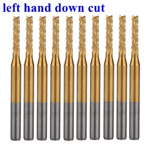 3.175mm Shank DLC Lớp phủ dưới bên trái Cắt ngô Máy phay PCB Carbide Thép vonfram Khắc Bảng mạch CNC AF9B