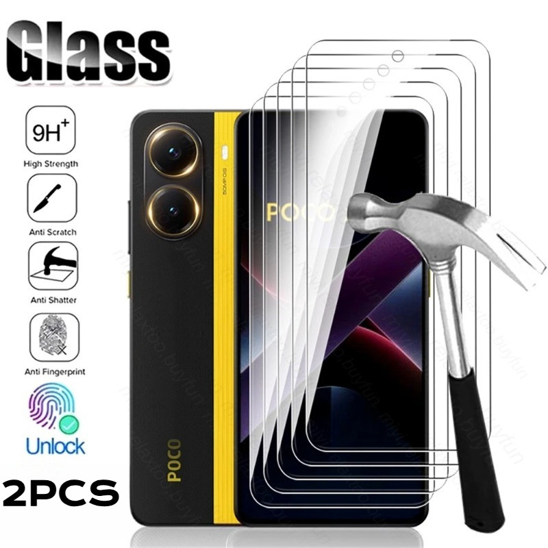 2 Miếng Dán Bảo Vệ Màn Hình HD Kính Cho Xiaomi Poco X8 X7 X6 Pro Max Neo Riêng Tư Kính Cường Lực Trong Suốt Cho Poco X8ProMax X8Pro X7Pro X6Pro Chống Gián Điệp Cạnh Đen Kính Phim