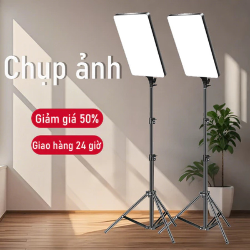 TNW 11 Inch Đèn LED Panel,Có chân đế 2.1m,3 màu có thể điều chỉnh,Đèn Studio,Trợ Sáng Livestream
