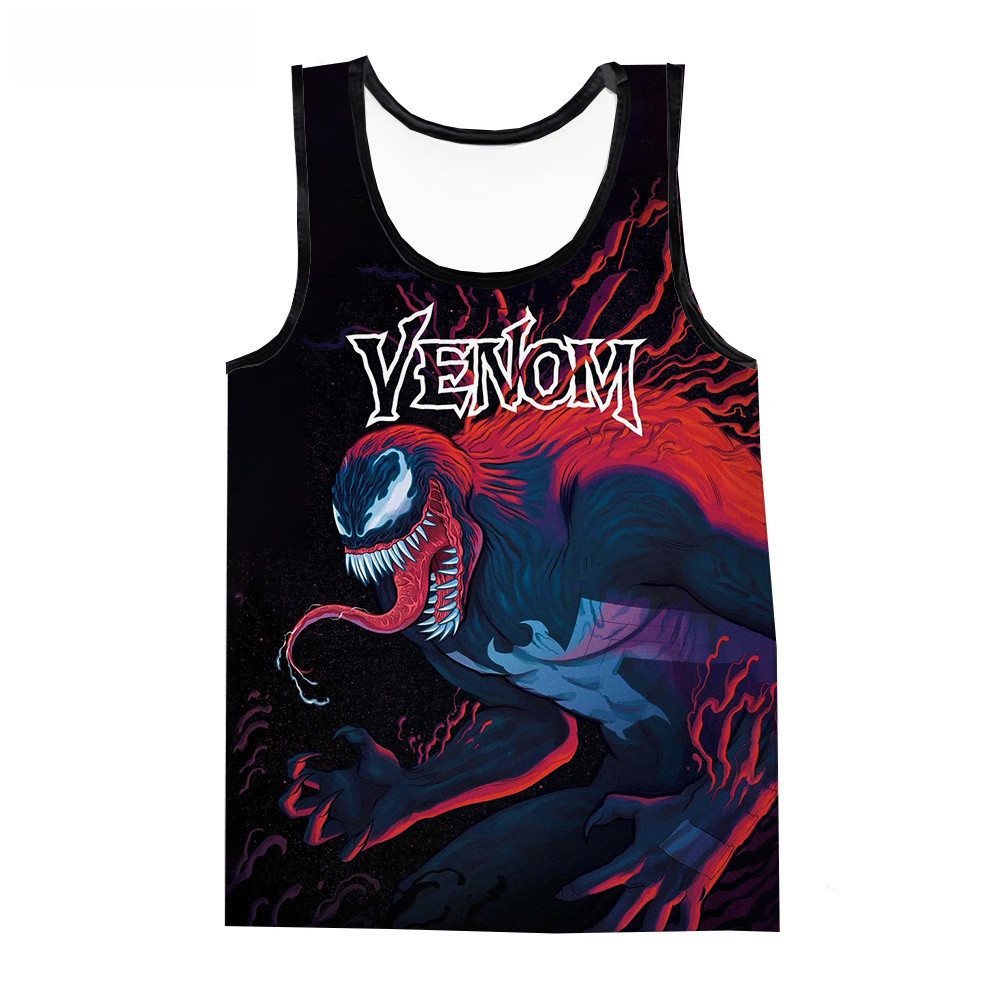 Áo thun cổ tròn không tay in 3D unisex thoải mái và phong cách