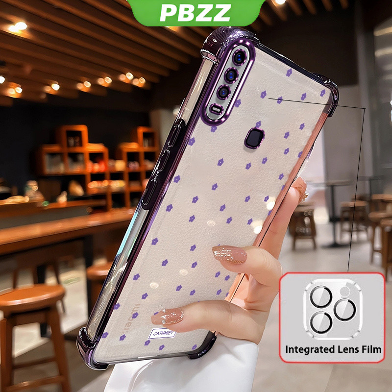 FOR ốp lưng Ốp Lưng Cho VIVO V15 VIVO 1819 Vỏ Điện Thoại Vỏ Mềm Silicon Chống Sốc Thiết Kế Mới Thẩm Mỹ Trong Suốt Hoa Với Ống Kính Phim SJJETMPLH01
