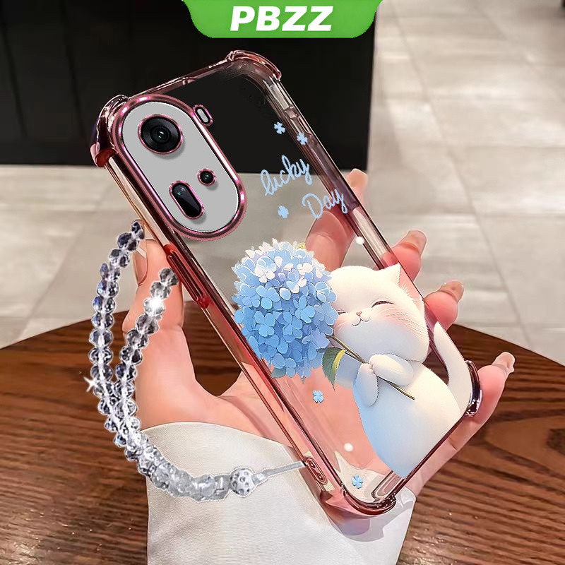 Ốp Lưng Cho OPPO reno 11 pro reno 11 5g 2023 Vỏ Điện Thoại Vỏ Mềm Silicon Chống Sốc Thiết Kế Mới Thẩm Mỹ Trong Suốt Hoạt Hình Mèo Vòng Tay Cho Bé Gái SJSLLSHM01