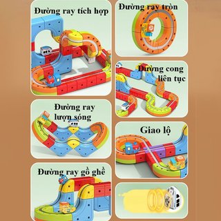đồ chơi đường ray từ tính tàu điện lắp ráp DIY nhựa an toàn sáng tạo dành cho trẻ 4-6 tuổi