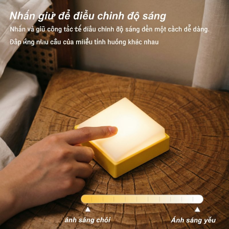 Đèn ngủ LED điều chỉnh sáng vô cấp ghi nhớ độ sáng tắt tự động 30 phút nam châm tiết kiệm năng