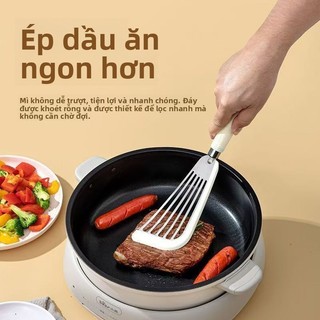 Thực Phẩm Silicon Inox Bướm Thìa Hộ Gia Đình Nấu Ăn Nhà Bếp Omelette Lọc Dầu Chịu Nhiệt Độ Cao Chống Cháy Silicon Thìa