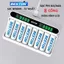 Bộ Sạc Beston C9024L 8 khe sạc nhanh Tự ngắt màn LCD thông minh, pin AA AAA nhiều loại tùy chọn