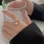 Nhẫn thời trang nữ với ngọc trai giả hình hoa tulip và zircon, phù hợp tiệc cưới