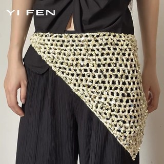 YI FEN Pháp Retro Dệt Kim Tam Giác Khăn Nữ Hot Girl Du Lịch Ngọt Ngào Dễ Thương Văn Học Phong Cách Handmade Móc Khăn Trùm Đầu Hợp Thời Trang