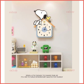 Đồng hồ Snoopy Đồng hồ hoạt hình Hình dạng Đồng hồ treo tường Đồng hồ trang trí Đồng hồ trang trí Phong cách kem Tranh trang trí Phòng khách Đồng hồ phòng ăn Đồng hồ treo tường không thủng