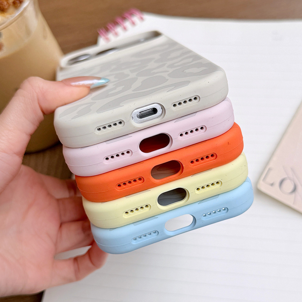 Ốp Điện Thoại Silicon Lỏng In Hình Da Báo Cho iPhone17ProMax 16 15 14 13 12 11 Vỏ Bảo Vệ Chống Sốc