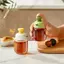 QIUWU 100ml Bình dầu ăn Chai thủy tinh Loại ép Chai bảo quản gia vị Chai kiểm soát dầu đo gia vị.