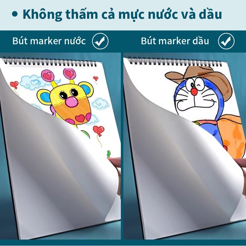 Vở vẽ marker giấy dày A4/A5, sổ vẽ mỹ thuật cho học sinh vẽ màu không lem tiện lợi