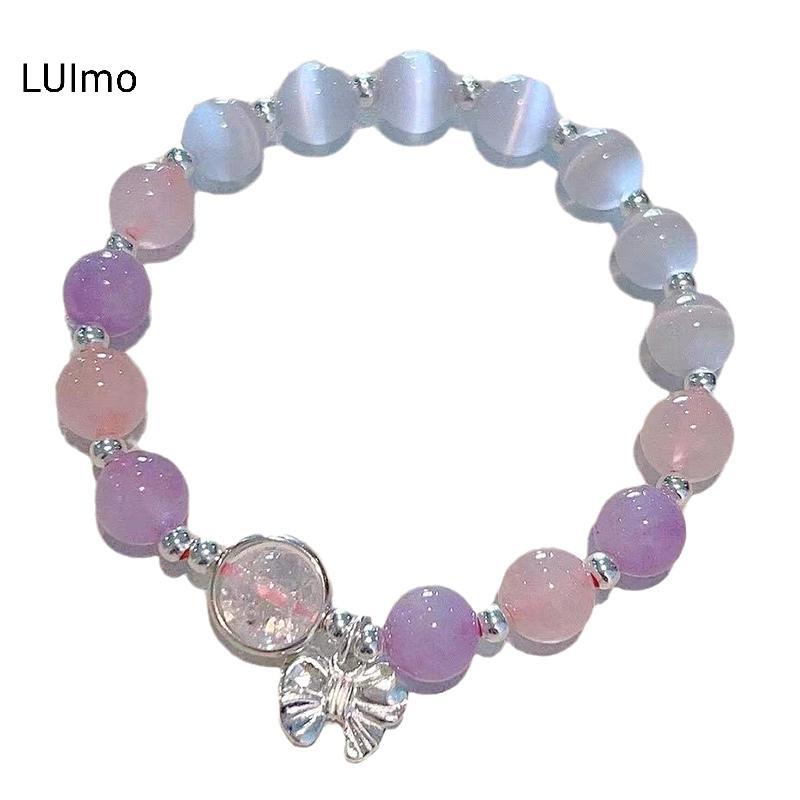LUImo Ánh Trăng Pha Lê Nơ Đính Hạt - Vòng tay nhẹ sang trọng, phụ kiện thời trang cho bé gái