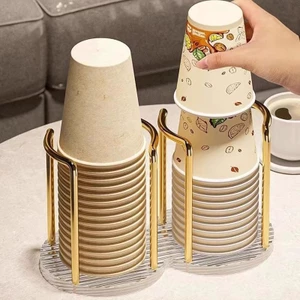 1PC Giá đỡ cốc Acrylic vàng thanh lịch Giá để bàn Cốc giấy để bàn