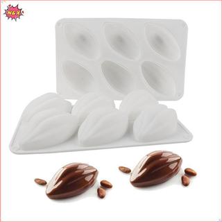 Khuôn Mousse silicon có thể tái sử dụng N & X với 6 hình dạng hạt ca cao để làm bánh tráng miệng và bánh Pudding kiểu Pháp DIY trong nhà bếp.