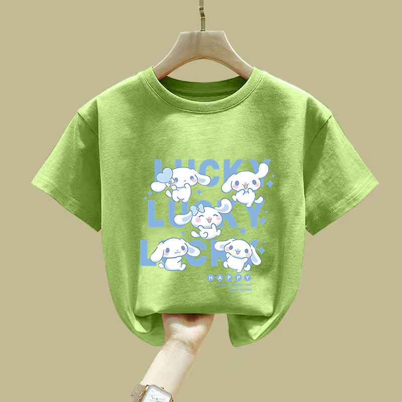 Dễ Thương Cinnamoroll May Mắn In Hình Áo Sơ Mi Tay Ngắn Tee Hợp Thời Trang Phong Cách Kawaii Cho Tất Cả