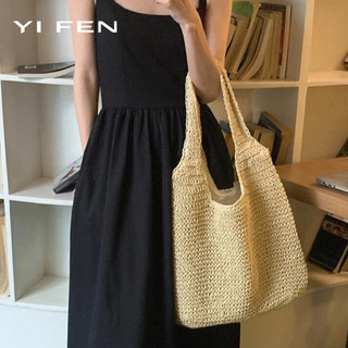 YIFEN Phong Cách Mới Mori Handmade Ống Hút Dệt Đi Biển Kỳ Nghỉ Đi Biển Túi Đeo Vai Dung Tích Lớn Thường Ngày Di Động Túi Dệt