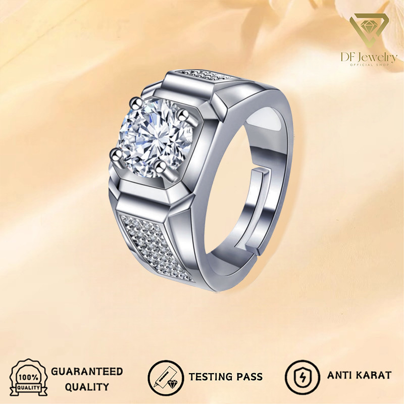 Men's Moissanite Ring, engravable by Wetall