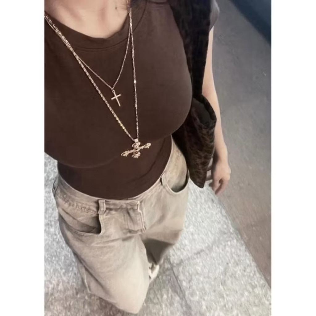 TH001- Áo thun cổ tròn dáng ôm tay cộc độn vai TL.Online Shop ❤️freeship