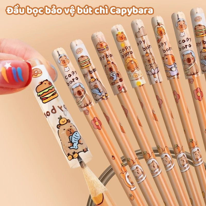 Set nắp bút chì 36 cái nhiều màu, bảo vệ ngòi bút chì, chống bẩn túi bút, tiện lợi cho học sinh