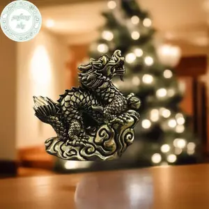 PUSKY Cổ Tượng Rồng Trang Trí Cung Hoàng Đạo Động Vật Đồng Thủ Công Phong Thủy Trang Trí Văn Phòng Tượng Nhỏ VN
