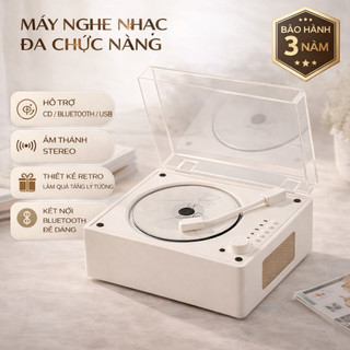 Máy nghe CD retro CD player bluetooth máy phát nhạc CD loa CD mini máy nghe nhạc cổ điển, hỗ trợ CD Bluetooth USB âm tha