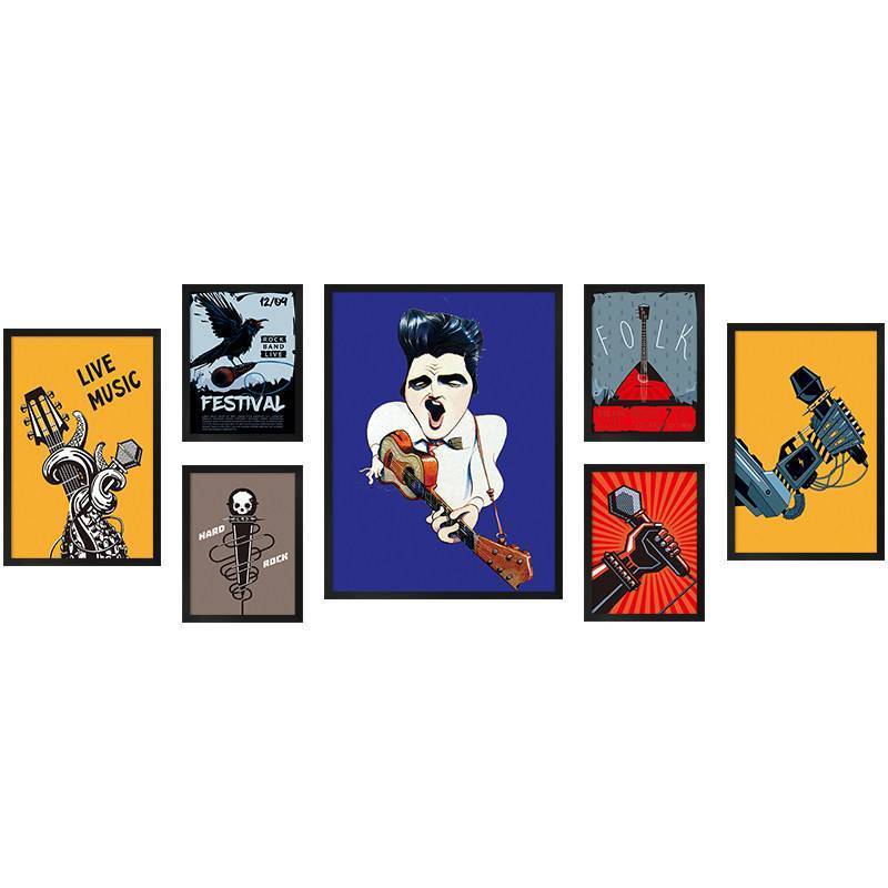 Elvis Presley Âm Nhạc Guitar Poster Canvas Nghệ Thuật Treo Tường Trang Trí Sáng Tạo Cho KTV Bar Music Studio Không Có Khung