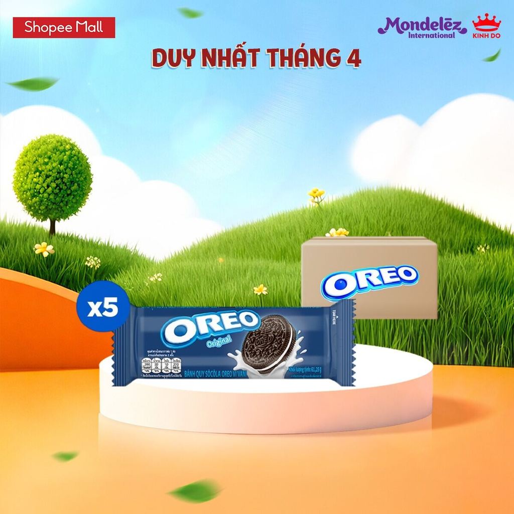 Combo 5 Bánh Quy Oreo Với Kem Vị Vani 61,25g | Shopee Việt Nam
