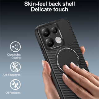 Dành Cho Redmi Note 13 Pro 4G / 5G Ốp điện thoại Carbon Tecture Cứng Cạnh Mềm Có Thể Gập Lại Đế Chống Sốc Chống Rơi Mỏng Bao