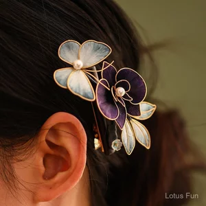 Kẹp Tóc Handmade Lụa Nhung & Phụ Kiện Đầu Caо Cấр Cho Hanfu Sườn Xám