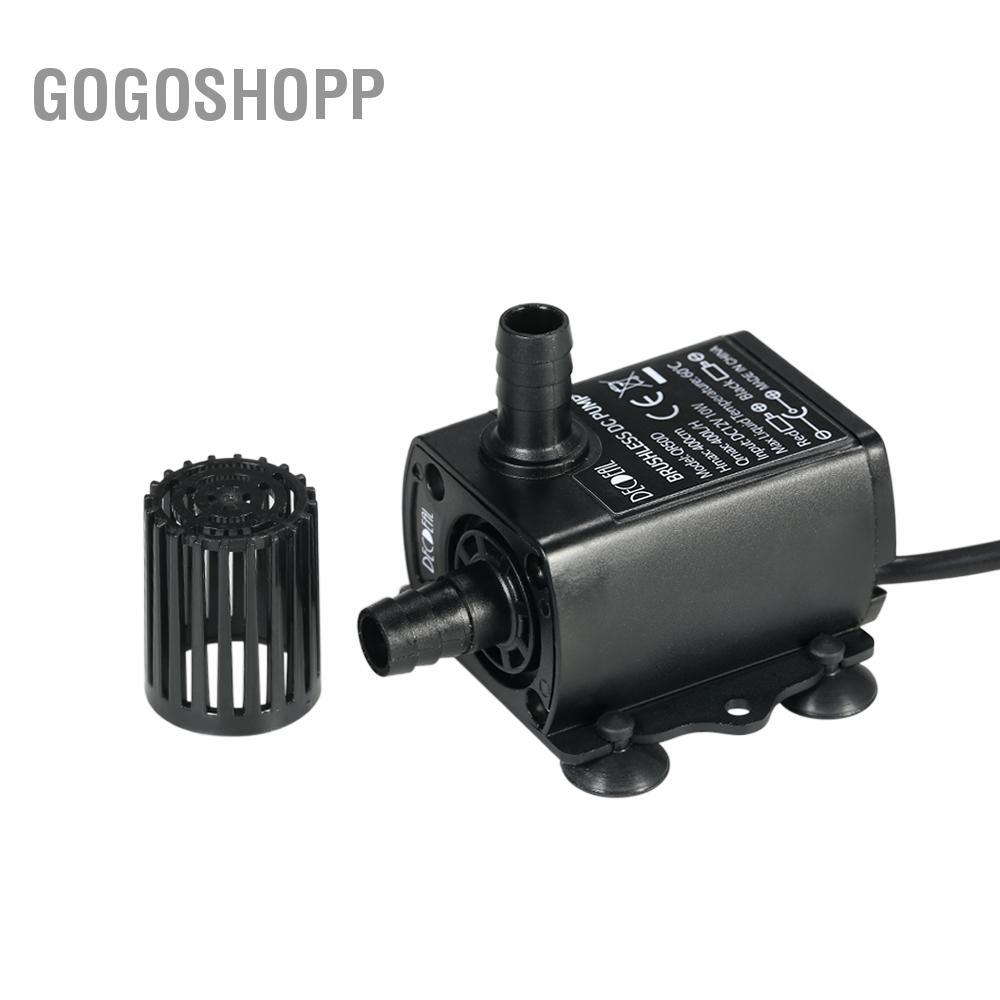 Gogoshopp Máy bơm nước không chổi than mini DC12V 6W siêu yên tĩnh Decdeal với đài phun nước chìm không thấm nước dành cho nữ 5,5x2,1mm Bể cá tuần hoàn 300L/H Nâng 300cm