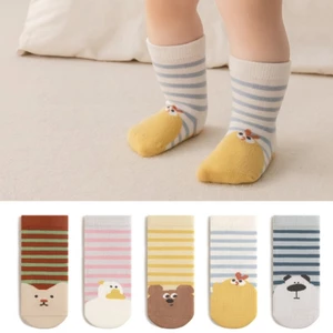 Yoo Chống Trượt Grip Cotton Thoáng Khí Thiết Kế Động Vật Hoạt Hình Tất Vui Nhộn Giờ Chơi Mặc