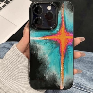 Sơn dầu thập giá graffiti áp dụng cho iphone 15/14promax vỏ điện thoại 11/13 trọn gói 12 lỗ xs