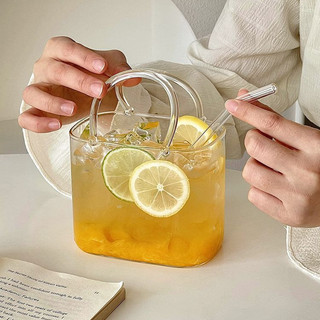Cốc thủy tinh Cocktail hình dạng đặc biệt 770ml - Thiết kế túi xách nước ép trà trái cây