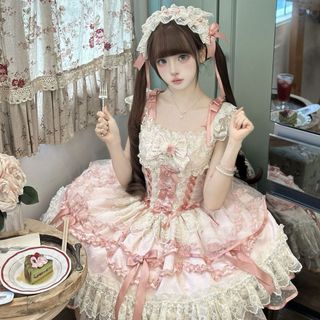 Nữ Đầm Ba Lệ Gothic Style với Thiết Kế Sling và Hỗ Trợ Gạc