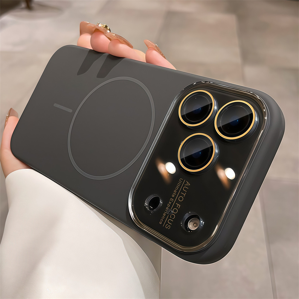 Ốp điện thoại từ tính màu cảm giác da chất lượng cao cho iPhone 17 Pro Max 13 14 15 16 pro max Bao gồm tất cả bảo vệ ống kính máy ảnh vỏ mềm Vỏ bảo vệ vỏ điện thoại