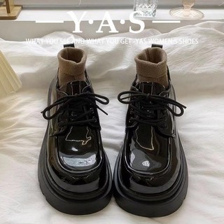 Giày oxford có dây đen bóng (V988)