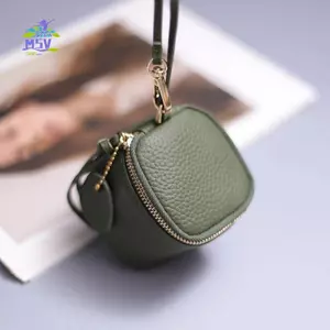 Ví đựng tiền xu Mini có cổ tay - Hộp đựng đồ trang sức bằng da để đựng tai nghe son môi