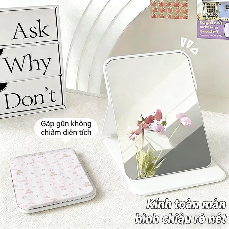 Món bướm phấn hoa nhỏChất liệu bền đẹp, kiểu dáng hiện đại Gương trang điểm gấp cao cấp