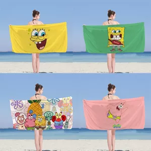 Khăn tắm hoạt hình SpongeBob SquarePants cỡ lớn, dùng ngoài trời, đi biển và gia đình
