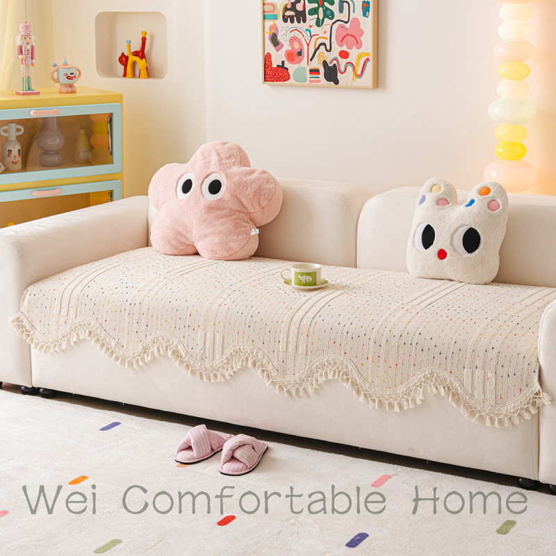 Màu Jelly Bean Sofa Đệm Bốn Mùa Đa Năng Sofa Bao Phong Cách Mới Chống Trơn Trượt Sofa Đệm