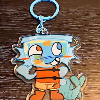 Finn Dandys World Rbl Acrylic Keychain Cute cartoon game Character pendant
